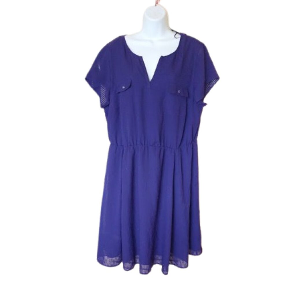 Short Sleeve Purple Dress Size 18